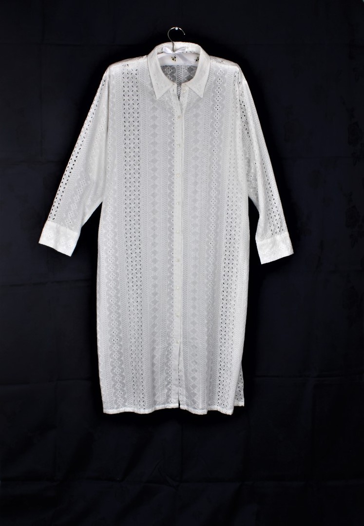Alice & Lily 100% COTTON  full length cotton broderie dress/duster white  STYLE : AL/437 S,M,L,XL image 0